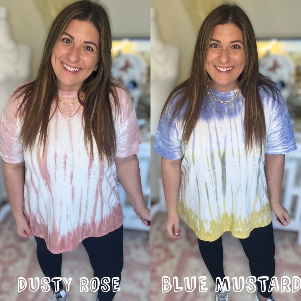 Heidi Tie Dye Tee-DUSTY ROSE